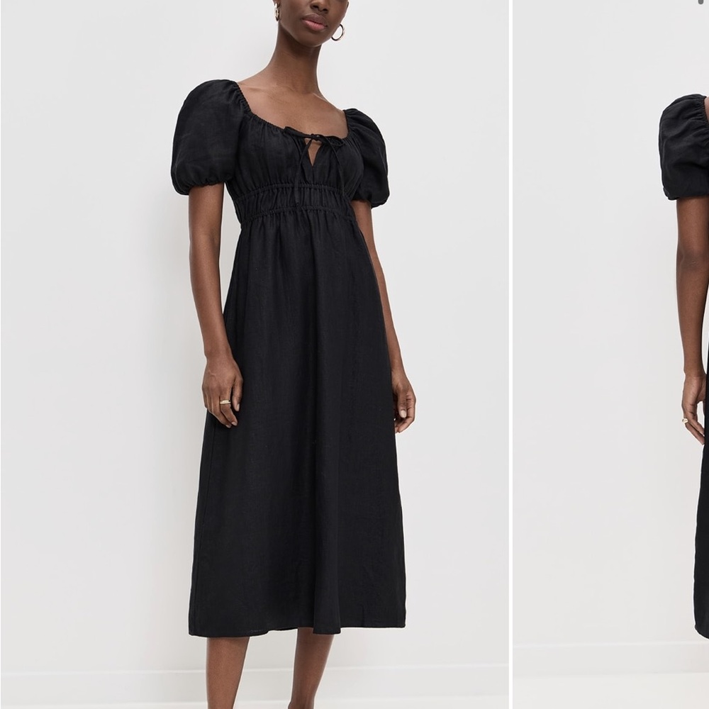 *NWT* FAITHFUL Brigitte MIDI dress. Elegant Black Puff Sleeve Dress. Was $380
